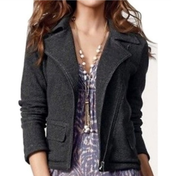 CAbi Jackets & Blazers - CAbi | Moto Asymmetrical Zip French Teddy Jacket M